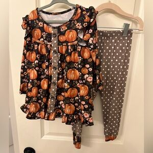 Gigi and Max 2/3T Pumpkin Patch Tunic and Leggings Set